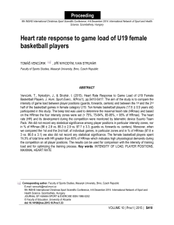 Heart rate response to game load of U19 female basketball players