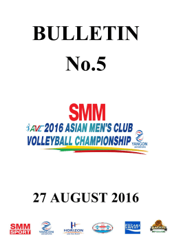 Bulletin No.5 - Asian Volleyball Confederation