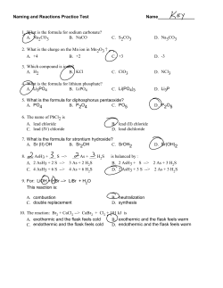 Naming and Reactions Practice Test Name_______________ 1
