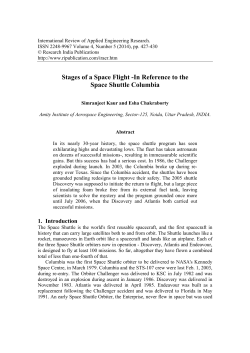 Stages of a Space Flight -In Reference to the Space Shuttle Columbia