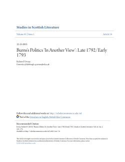Burns`s Politics `In Another View`: Late 1792