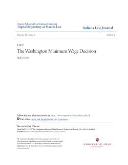 The Washington Minimum Wage Decision