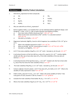 Heterogeneous Equilibrium and Ksp