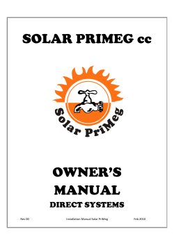 Solar Primeg Manual