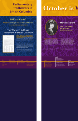 Parliamentary Trailblazers in British Columbia