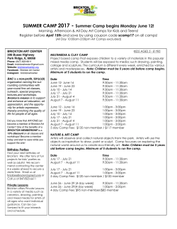 Summer Camp begins Monday June 12!