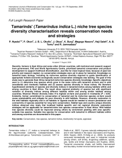 Tamarinds` (Tamarindus indica L.) niche tree species diversity