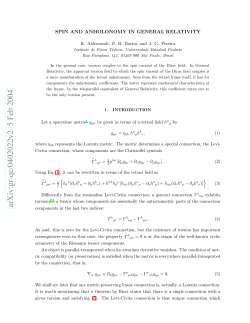 Spin and Anholonomy in General Relativity