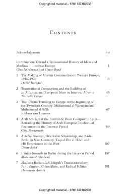 Introduction: Toward a Transnational History of Islam and Muslims in