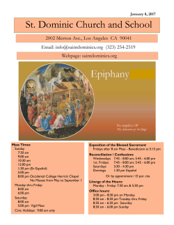 Bulletin for January 8, 2017 - St. Dominic Catholic Church