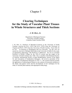 Clearing Techniques for the Study of Vascular Plant Tissues