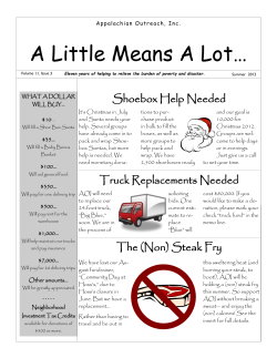 A Little Means A Lot&hellip; - Appalachian Outreach, Inc.