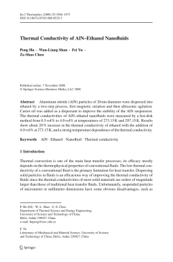 Thermal Conductivity of AlN–Ethanol Nanofluids