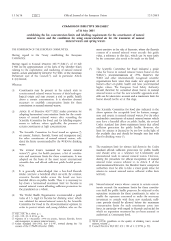 Commission Directive 2003/40/EC - The Food Safety Authority of