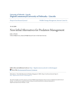 Non-Lethal Predator Management - DigitalCommons@University of