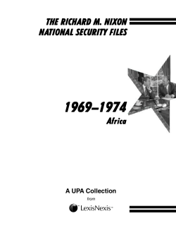 The Richard M. Nixon National Security Files, 1969