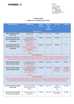 Medela Price List