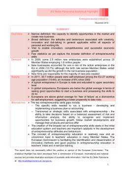 Entrepreneurial initiative EU Skills Panorama Analytical Highlight