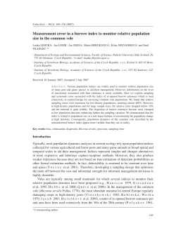 Measurement error in a burrow index to monitor relative population