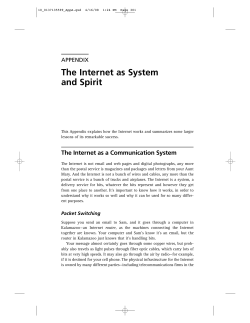 APPENDIX The Internet As System And Spirit