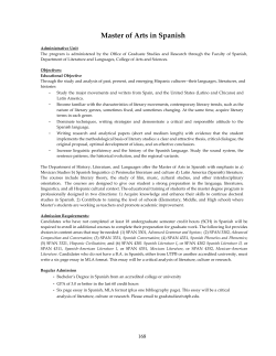 Master of Arts in Spanish