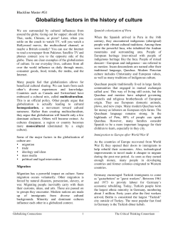 Globalizing factors in the history of culture