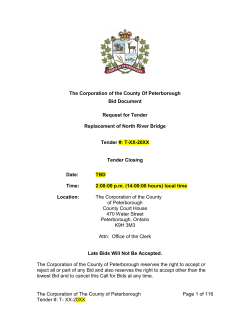 Tender for the Replacement of North River Bridge