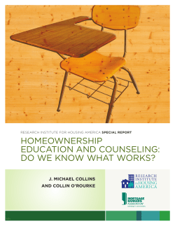 Homeownership Education and Counseling: Do We