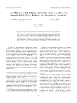 Are Measures of Self-Esteem, Neuroticism, Locus of Control, and