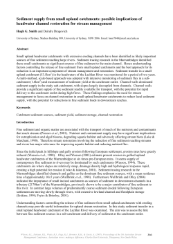 Sediment supply from small upland catchments