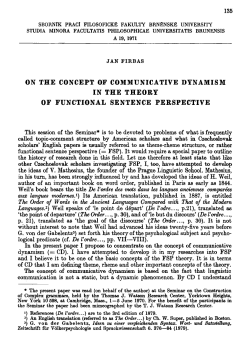on the concept of communicative dynamism in the theory of