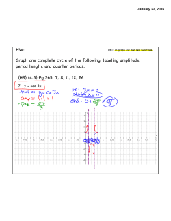 HW: (HR) (4.5) Pg.365: 7, 8, 11, 12, 26 Graph one complete cycle of