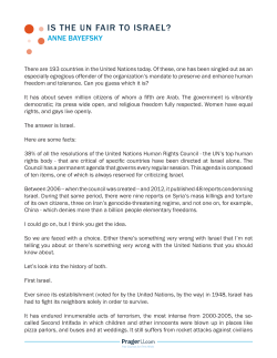 IS THE UN FAIR TO ISRAEL?