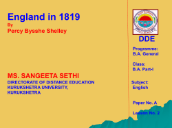 England in 1819 - Kurukshetra University