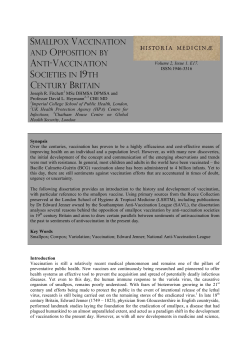 Smallpox Vaccination and Opposition by Anti