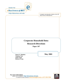 Corporate Household Data: Research Directions