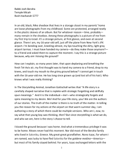 Rabbi Josh Beraha Temple Micah Rosh Hashanah 5777 In an old