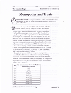Monopolies and Trusts - Northview Middle School