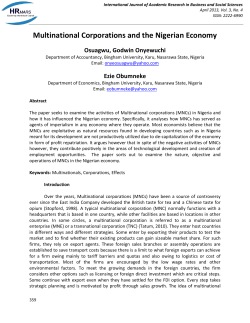 Multinational Corporations and the Nigerian Economy