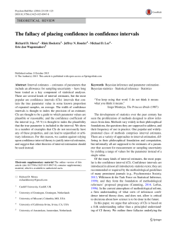 The fallacy of placing confidence in confidence intervals | SpringerLink