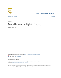 Natural Law and the Right to Property