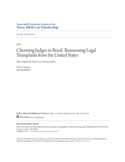 Choosing Judges in Brazil: Reassessing Legal Transplants from the
