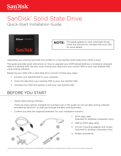 (HDD) to a new SanDisk Solid State Drive