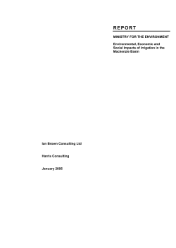 Environmental Economic and Social Impacts of Irrigation in the