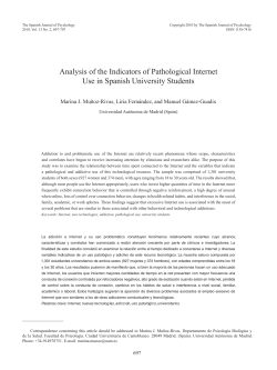 Analysis of the Indicators of Pathological Internet Use in Spanish