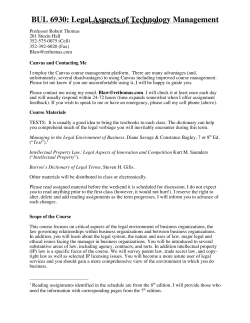 BUL 6930: Legal Aspects of Technology Management