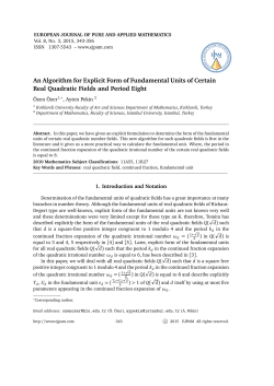 An Algorithm for Explicit Form of Fundamental Units of Certain Real