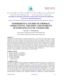 experimental studies of thermal conductivity, viscosity and