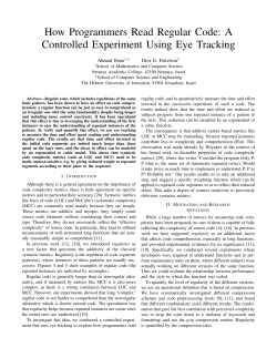 How programmers read regular code: A controlled experiment using