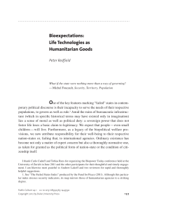Bioexpectations: Life Technologies as - UNC